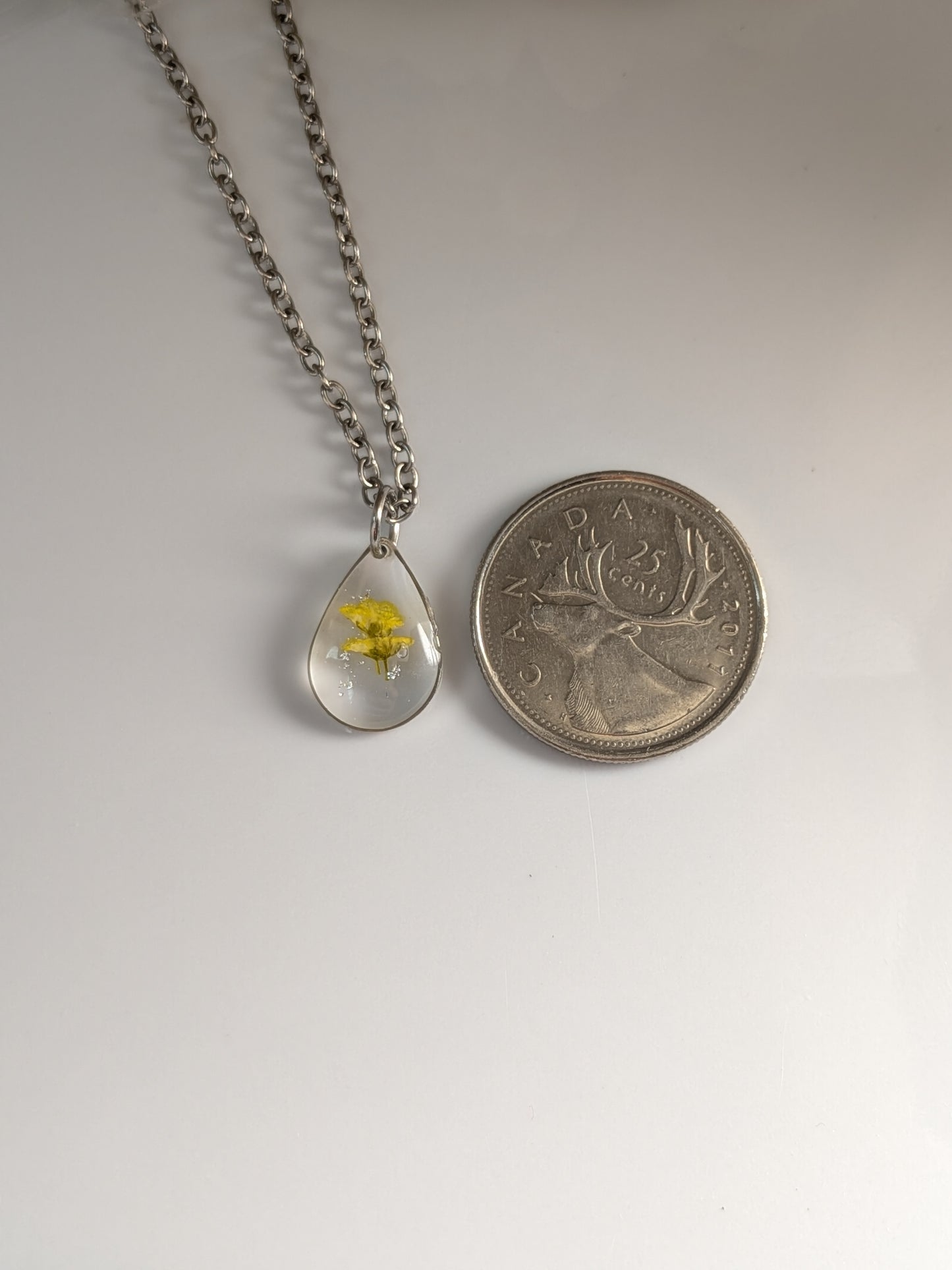 Yellow floral teardrop