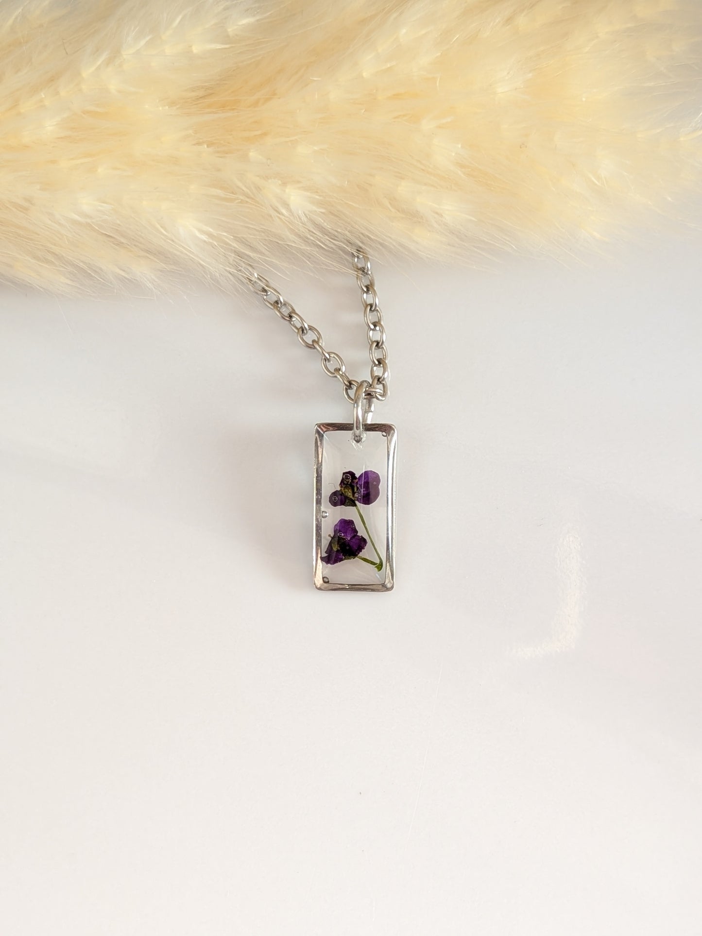 Purple floral pendant