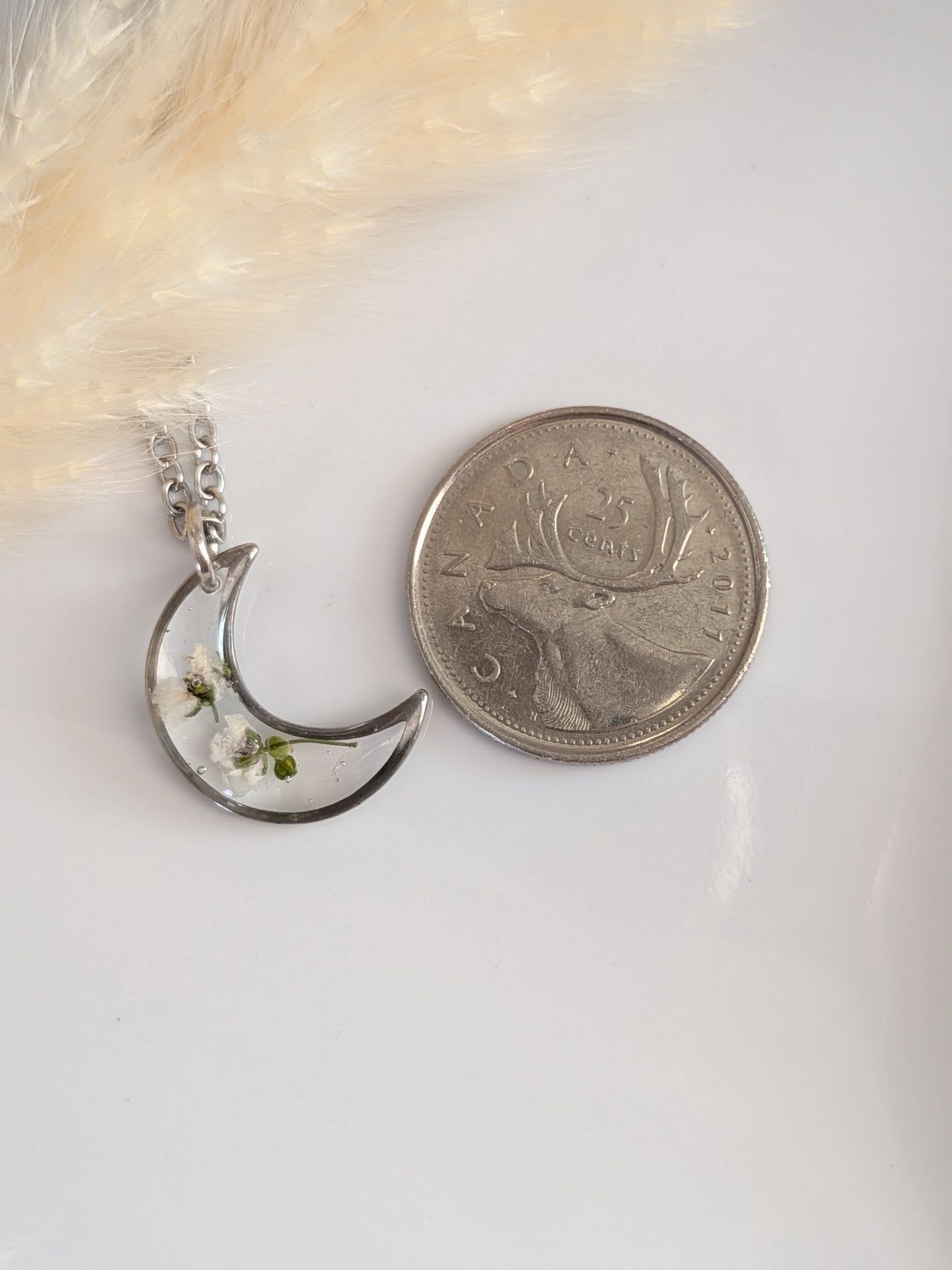 Moon floral pendant