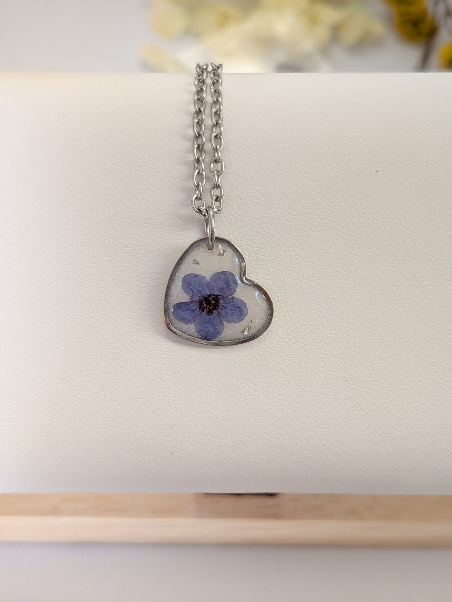 Blue forget me not with white background