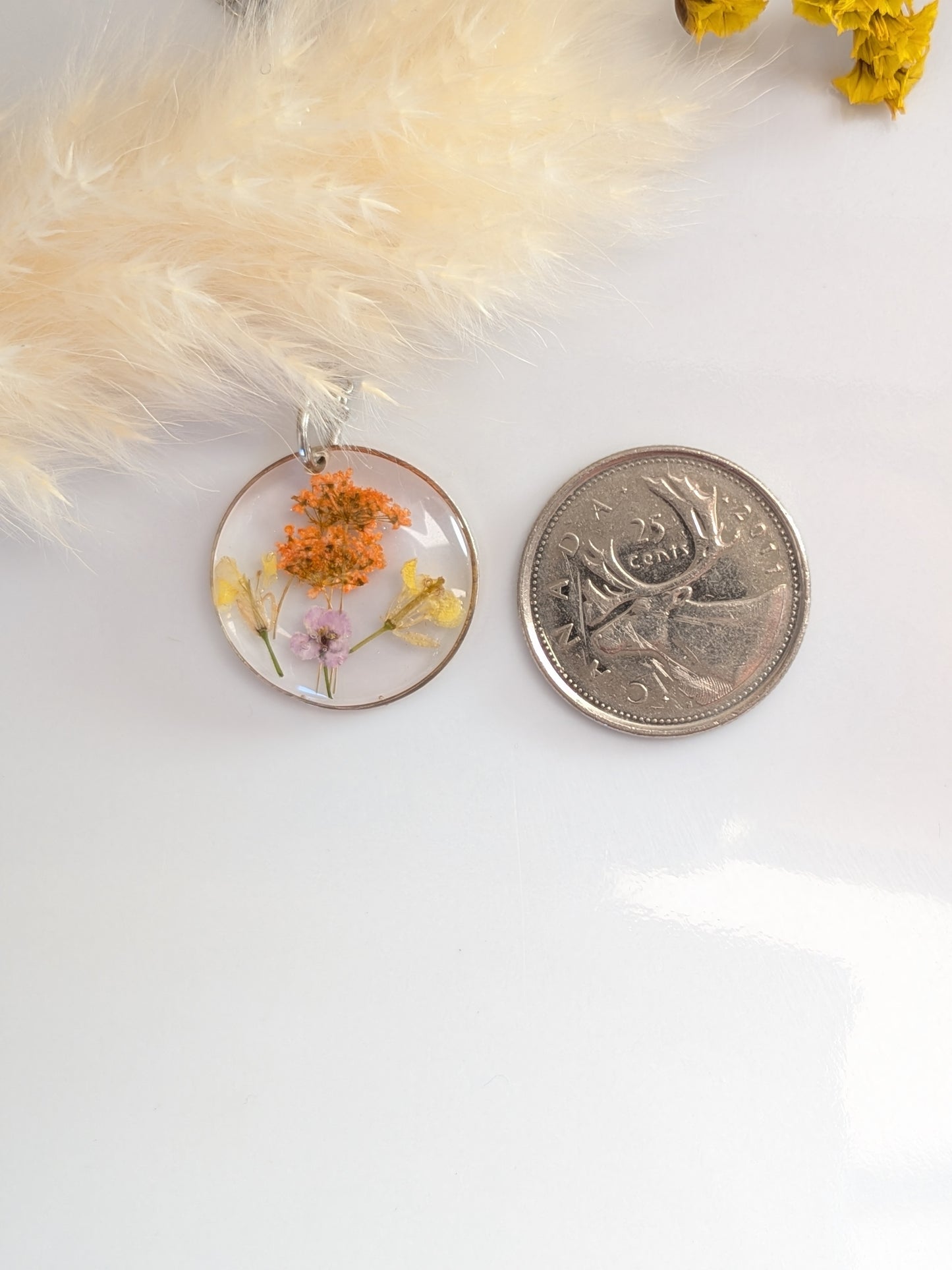 Orange, yellow, purple floral