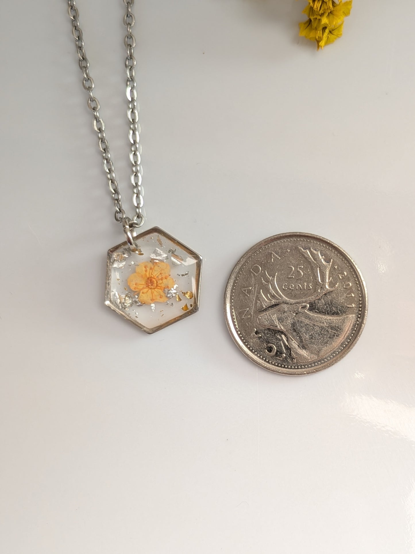 Orange floral pendant