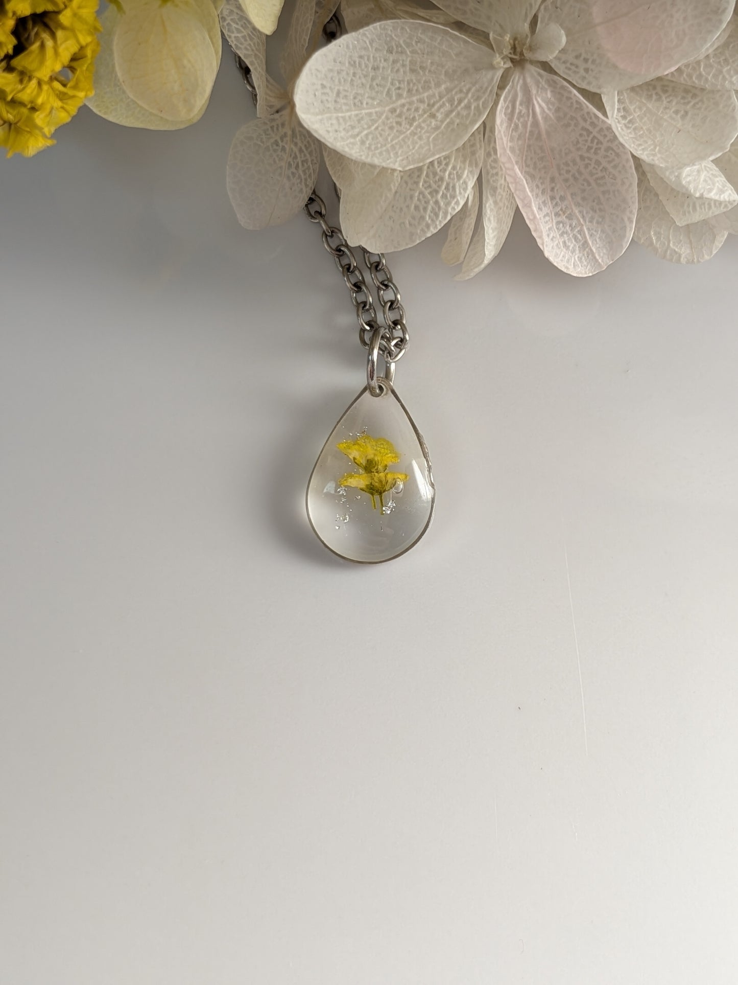 Yellow floral teardrop