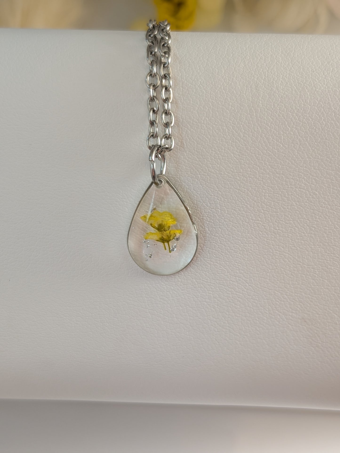 Yellow floral teardrop