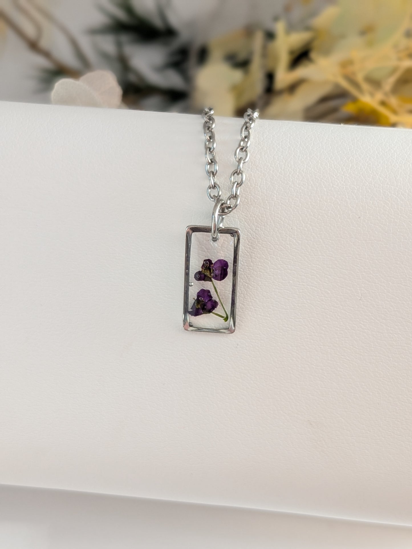 Purple floral pendant