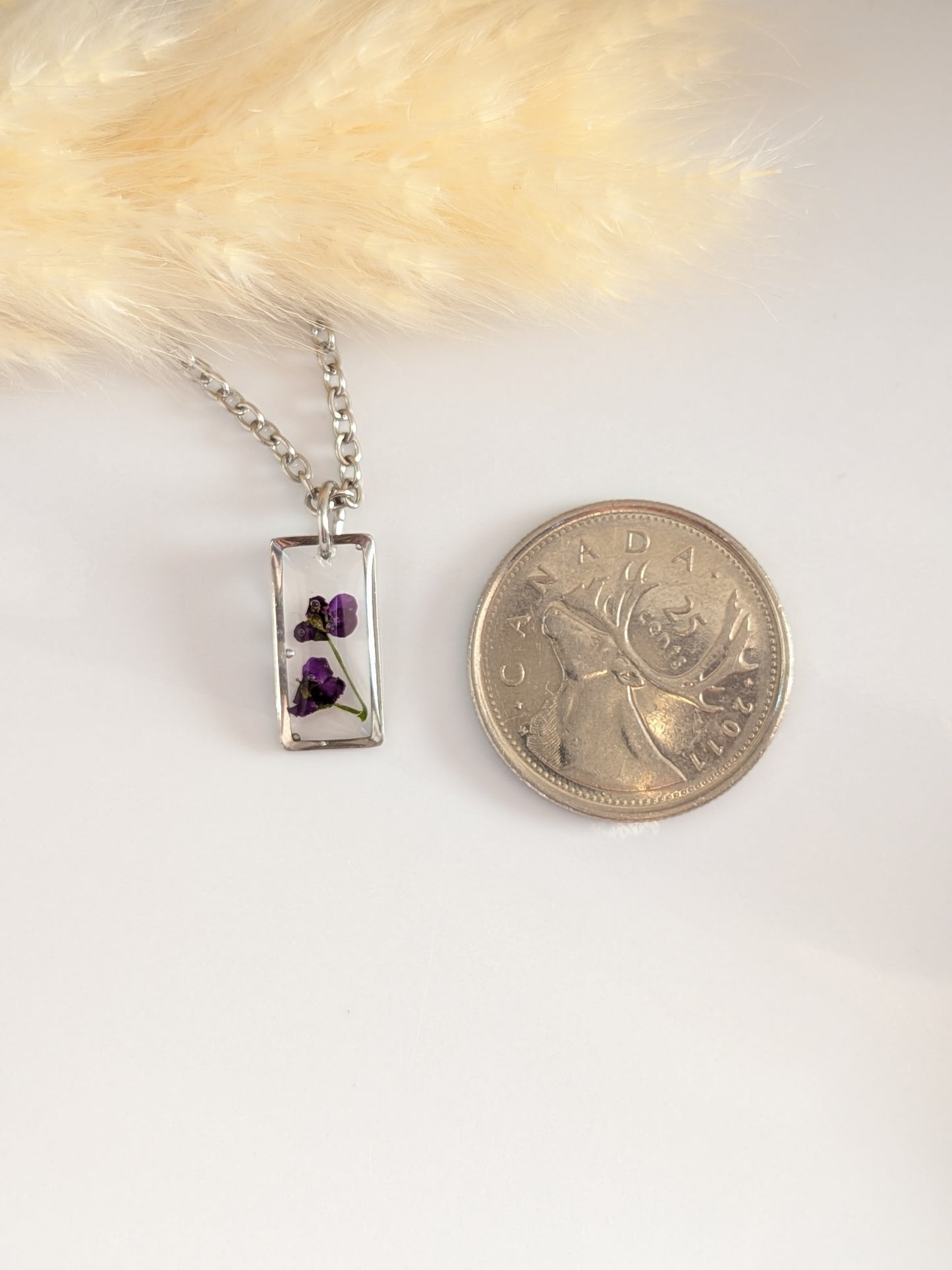 Purple floral pendant