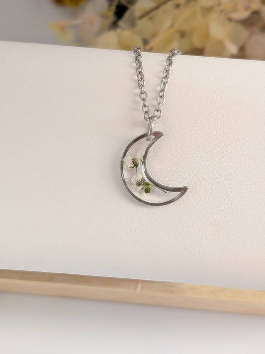 Moon floral pendant