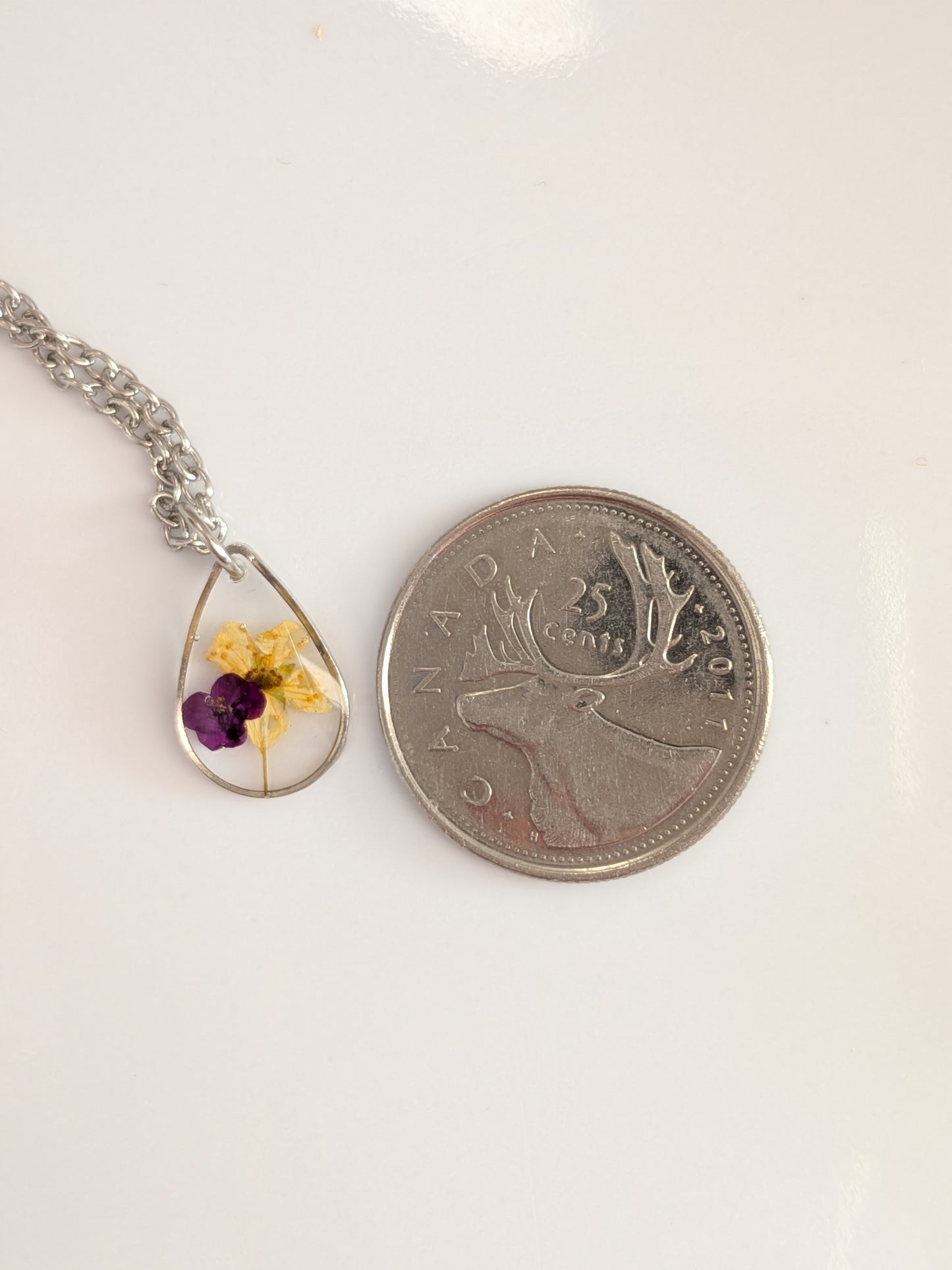 Purple and yellow floral teardrop