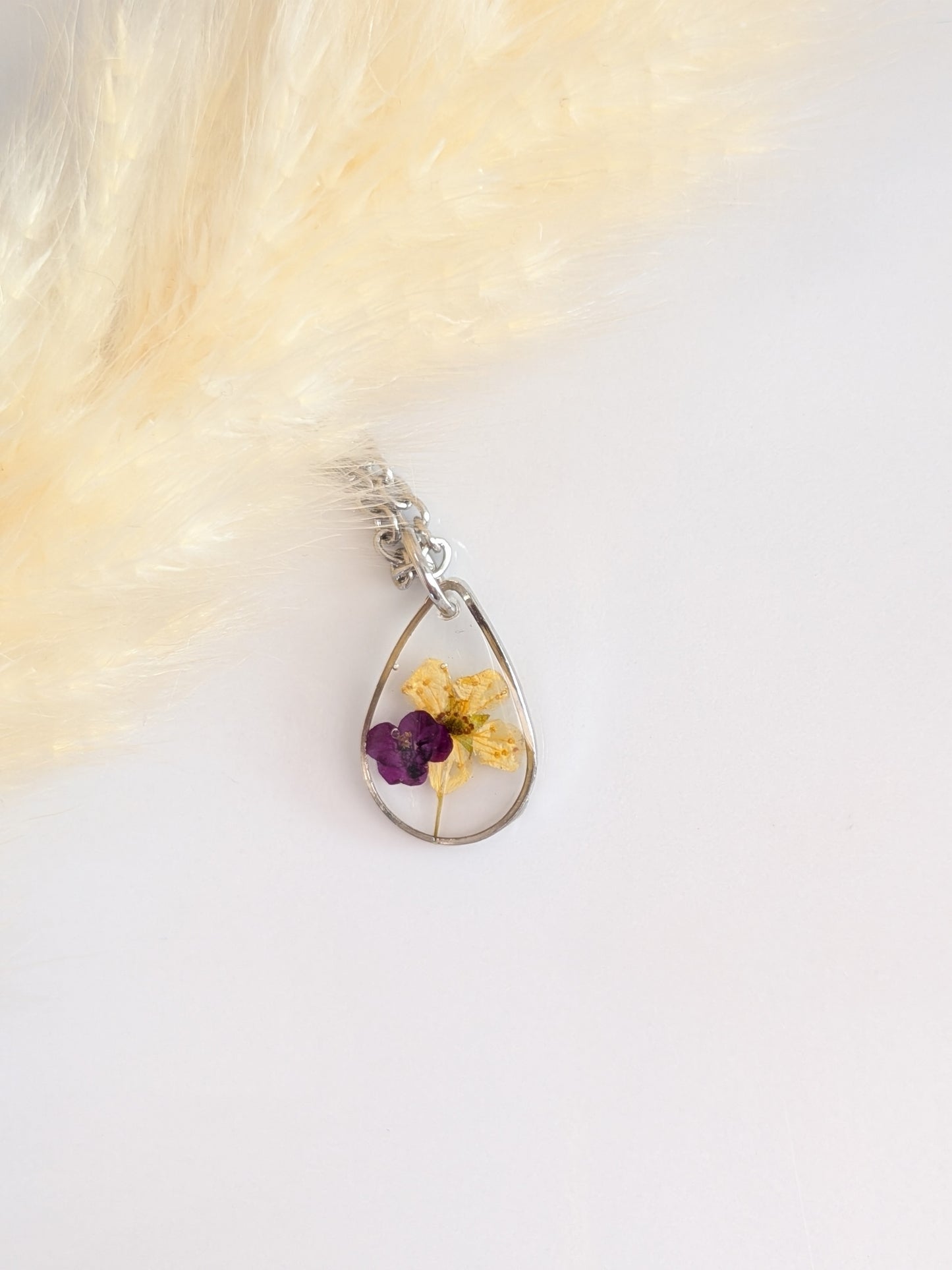 Purple and yellow floral teardrop