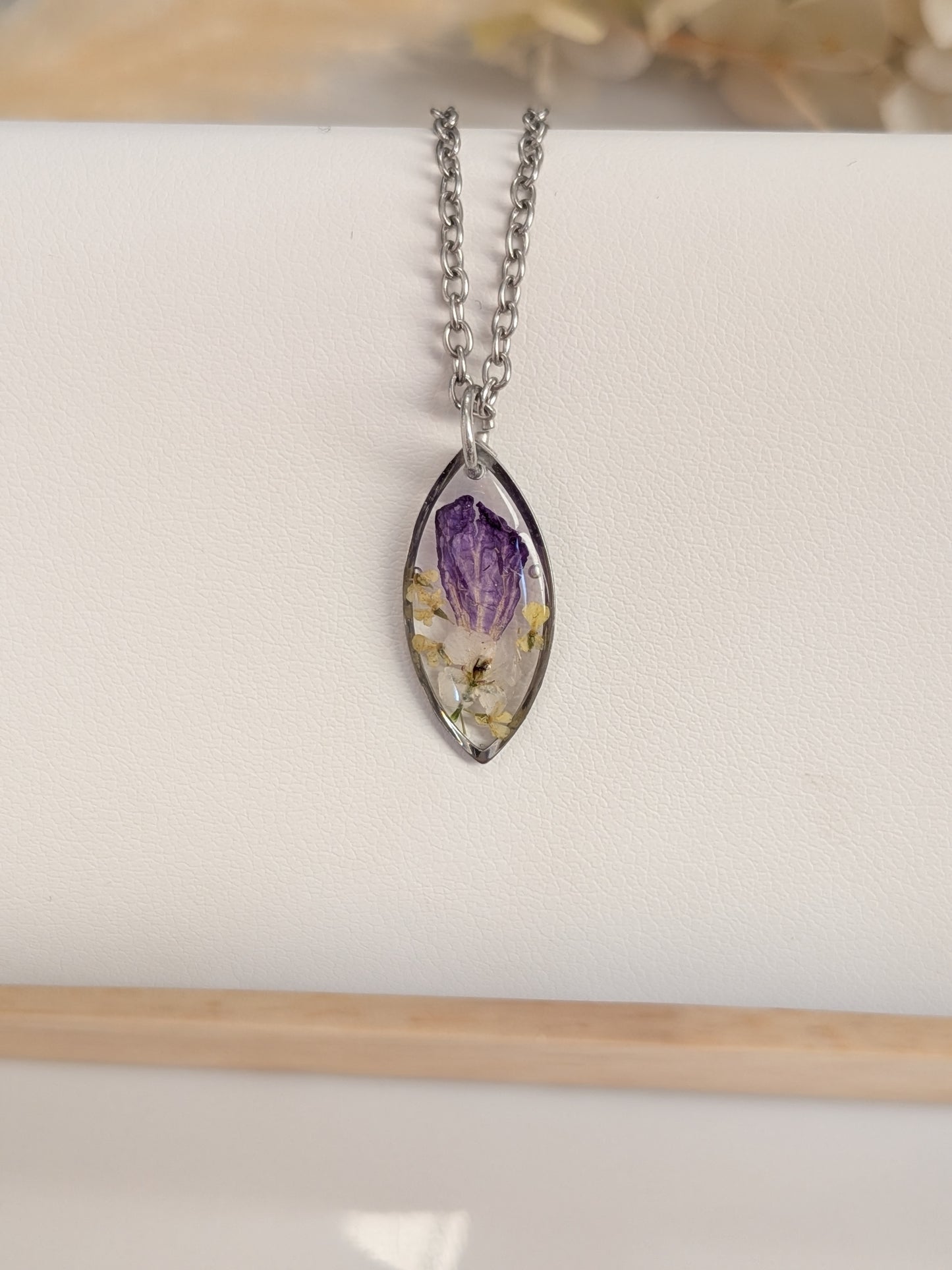 Purple, yellow, white floral