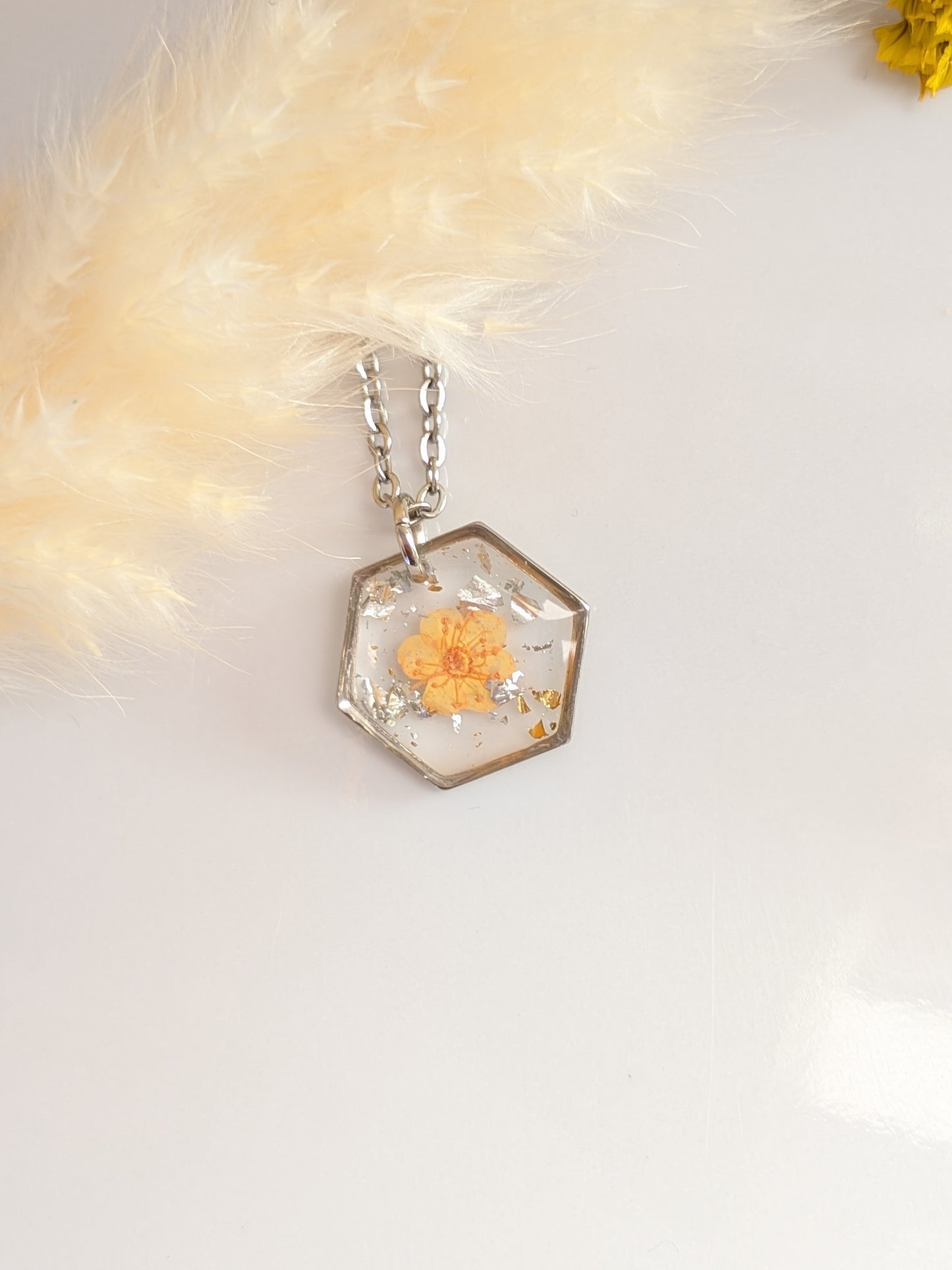 Orange floral pendant