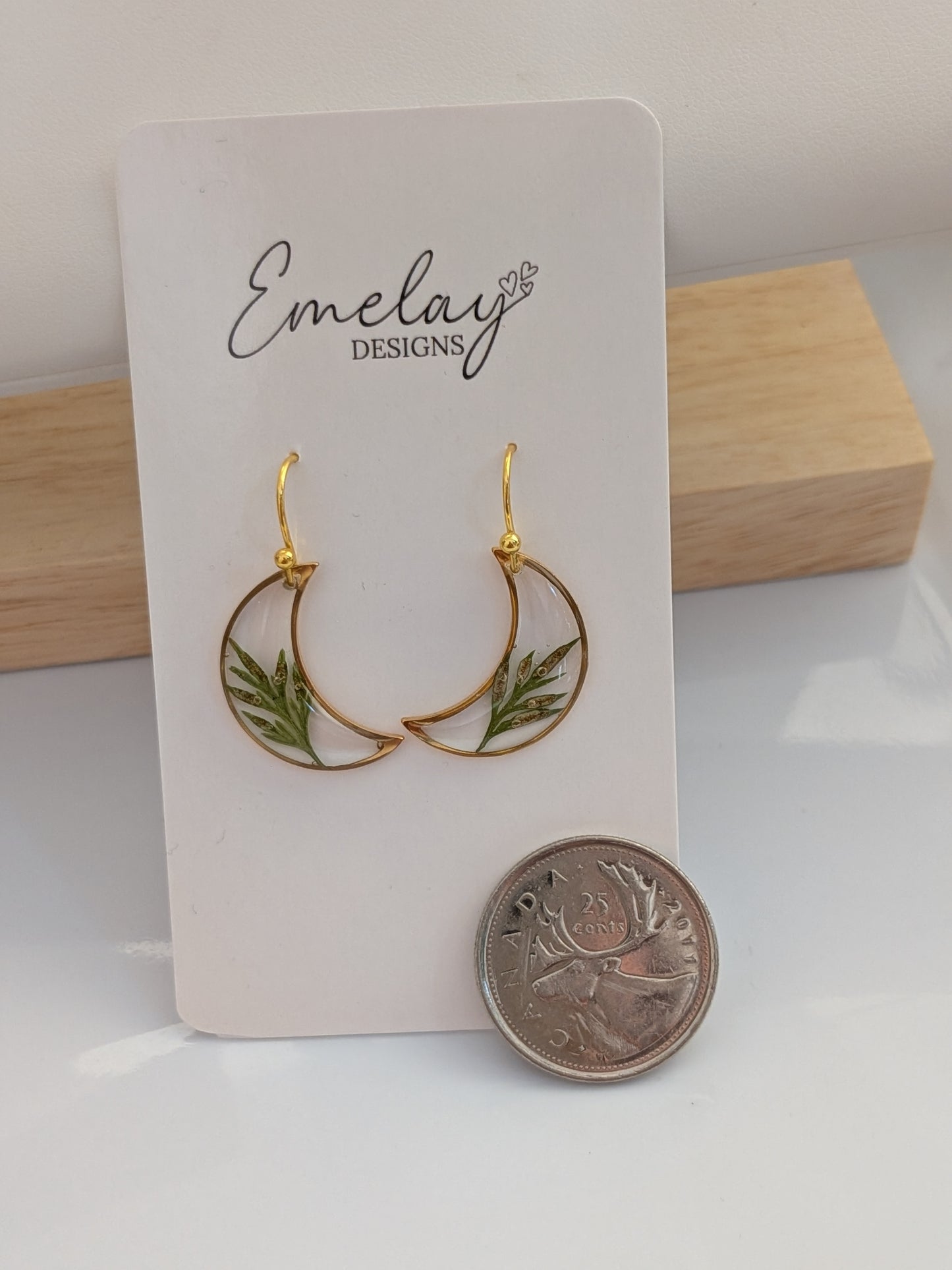 Fern moon earrings