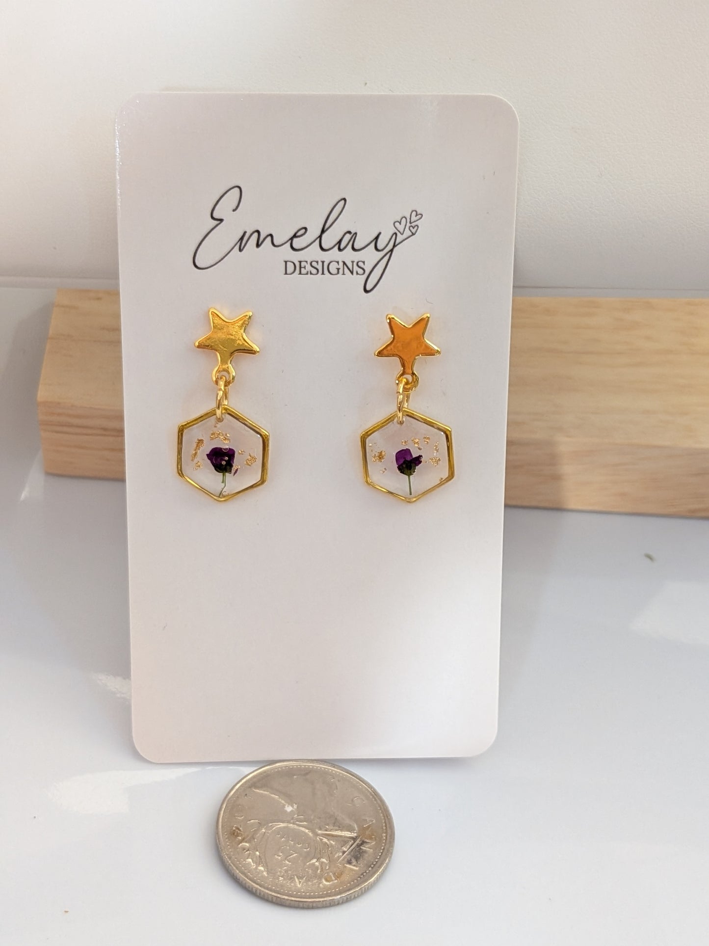 Star floral earrings