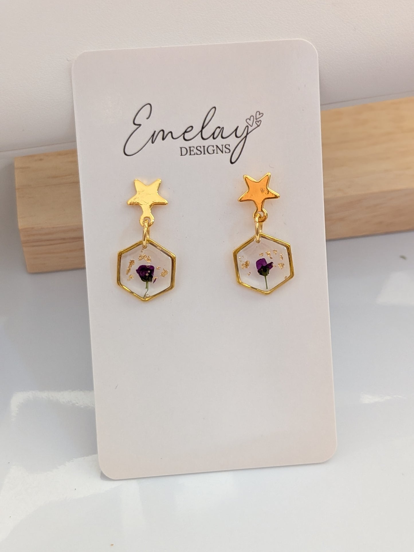 Star floral earrings